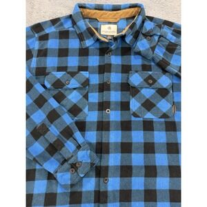 Legendary Whitetails Shirt Jacket Men‎ XL Blue Black Buffalo Plaid Flannel